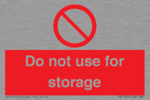 Do not use for storage